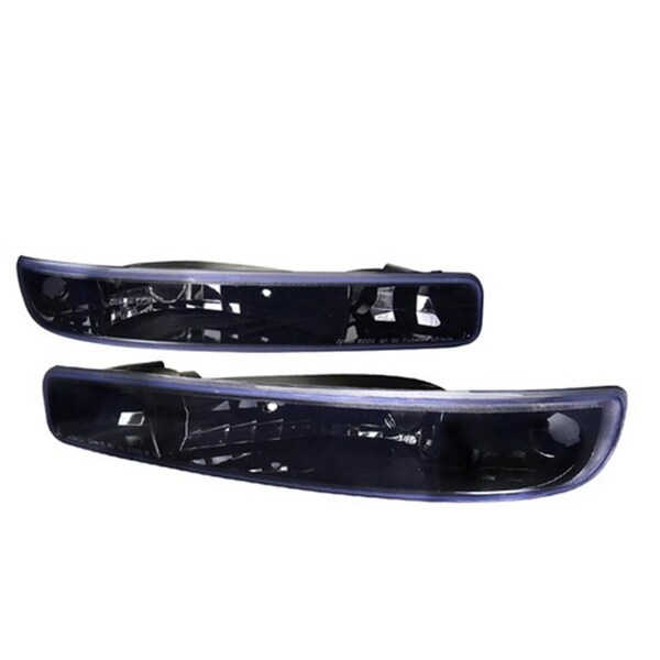 Overtime Bumper Lights Gloss Black Smoke for 99 to 05 GMC Sierra, 10 x 12 x 18 in. OV2654114 - main